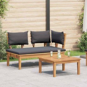 Banco de jardín 2 pcs Marrón Madera maciza de Teca