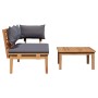 Banco de jardín 2 pcs Marrón Madera maciza de Teca