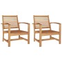 Sillas de jardín 2 pcs Natural 60 x 65 x 76.5 cm
