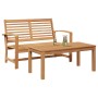 Conjunto de sofá de jardín Natural Madera de teca maciza