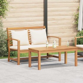 Conjunto de sofá de jardín Natural Madera de teca maciza Conjunto de sofá de jardín Natural Madera de teca maciza