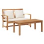 Conjunto de sofá de jardín Natural Madera de teca maciza