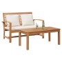 Conjunto de sofá de jardín Natural Madera de teca maciza