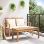Conjunto de sofá de jardín Natural Madera de teca maciza