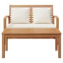 Conjunto de sofá de jardín Natural Madera de teca maciza
