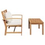 Conjunto de sofá de jardín Natural Madera de teca maciza