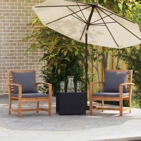 Sillas de jardín 2 pcs Natural 60 x 65 x 76.5 cm