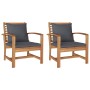 Sillas de jardín 2 pcs Natural 60 x 65 x 76.5 cm