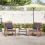 Sillas de jardín 2 pcs Natural 60 x 65 x 76.5 cm
