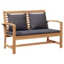 Conjunto de sofá de jardín Natural Madera de teca maciza