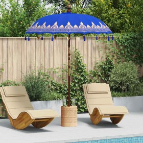 Parasol Balinés Azul (180-190) x 260 cm Algodón y madera maciza