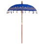Parasol Balinés Azul (180-190) x 260 cm Algodón y madera maciza