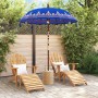 Parasol Balinés Azul (180-190) x 260 cm Algodón y madera maciza