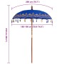 Parasol Balinés Azul (180-190) x 260 cm Algodón y madera maciza