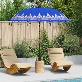 Parasol Balinés Azul (210-220) x 260 cm Algodón y madera maciza
