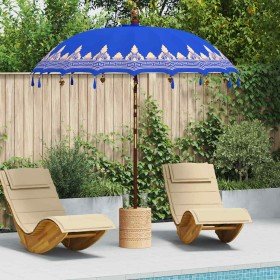 Parasol Balinés Azul (210-220) x 260 cm Algodón y madera maciza