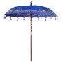 Parasol Balinés Azul (210-220) x 260 cm Algodón y madera maciza
