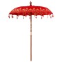 Parasol Balinés Rojo (180-190) x 260 cm Algodón y madera maciza