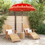 Parasol Balinés Rojo (180-190) x 260 cm Algodón y madera maciza
