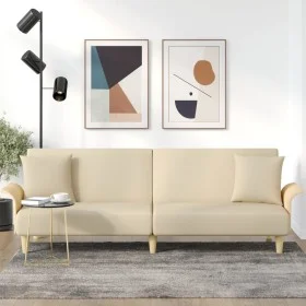 Sofa bed with armrests in cream fabric by vidaXL, Sofas - Ref: Foro24-351846, Price: 260,62 €, Discount: %