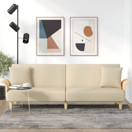 Sofa bed with armrests in cream fabric by vidaXL, Sofas - Ref: Foro24-351846, Price: 264,37 €, Discount: %