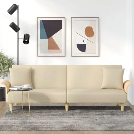 Sofa bed with armrests in cream fabric by vidaXL, Sofas - Ref: Foro24-351846, Price: 260,62 €, Discount: %