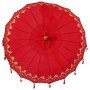 Parasol Balinés Rojo (180-190) x 260 cm Algodón y madera maciza
