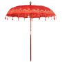 Parasol Balinés Rojo (210-220) x 260 cm Algodón y madera maciza