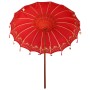 Parasol Balinés Rojo (210-220) x 260 cm Algodón y madera maciza