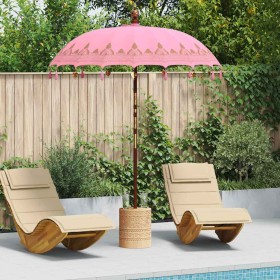 Parasol Balinés Rosa (180-190) x 260 cm Algodón y madera maciza
