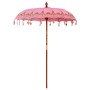 Parasol Balinés Rosa (180-190) x 260 cm Algodón y madera maciza