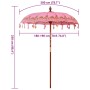 Parasol Balinés Rosa (180-190) x 260 cm Algodón y madera maciza