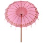 Parasol Balinés Rosa (210-220) x 260 cm Algodón y madera maciza