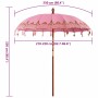 Parasol Balinés Rosa (210-220) x 260 cm Algodón y madera maciza