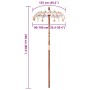 Parasol Balinés Crema (90-100) x 260 cm Algodón y madera maciza