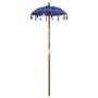 Parasol Balinés Azul (90-100) x 260 cm Algodón y madera maciza