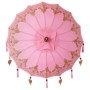 Parasol Balinés Rosa (90-100) x 260 cm Algodón y madera maciza
