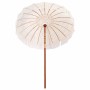 Sombrilla Crema (185-195) x 250 cm Algodón y madera maciza