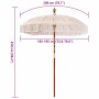 Sombrilla Crema (185-195) x 250 cm Algodón y madera maciza