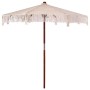 Sombrilla Crema (250-255) x 250 cm Algodón y madera maciza