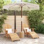 Sombrilla Crema (250-255) x 250 cm Algodón y madera maciza