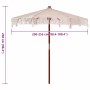 Sombrilla Crema (250-255) x 250 cm Algodón y madera maciza