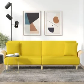 Sofa bed with armrests light yellow fabric by vidaXL, Sofas - Ref: Foro24-351847, Price: 265,03 €, Discount: %