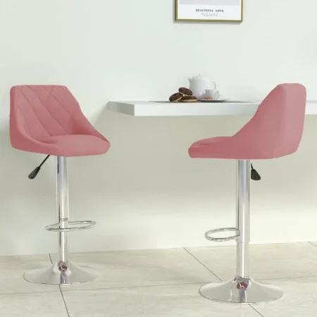 Taburete de cocina 2 unidades de terciopelo rosa de vidaXL, Taburetes de cocina - Ref: Foro24-335310, Precio: 141,28 €, Descu...