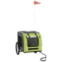 Pet Bicycle Trailer Iron Oxford Cloth Green Gray by vidaXL, pet strollers - Ref: Foro24-93843, Price: 100,22 €, Discount: %