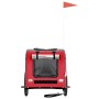 Haustier-Fahrradanhänger, Eisen-Oxford-Stoff, Rot, Grau von vidaXL, Kinderwagen für Haustiere - Ref: Foro24-93838, Preis: 100...
