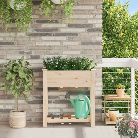 Maceta para Jardín con estante Beige 71 x 37 x 76.5 cm en Maceteros y jardineras | Comprar online en Foro24