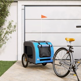 Haustier-Fahrradanhänger, Eisen-Oxford-Stoff, Blaugrau von vidaXL, Kinderwagen für Haustiere - Ref: Foro24-93841, Preis: 102,...