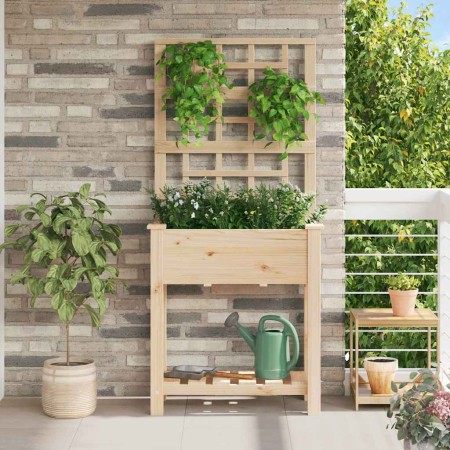 Maceta para Jardín con estante Beige 71 x 38 x 152 cm en Maceteros y jardineras | Comprar online en Foro24