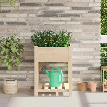 Maceta para Jardín con estante Beige 60.5 x 60 x 76.5 cm en Maceteros y jardineras | Comprar online en Foro24